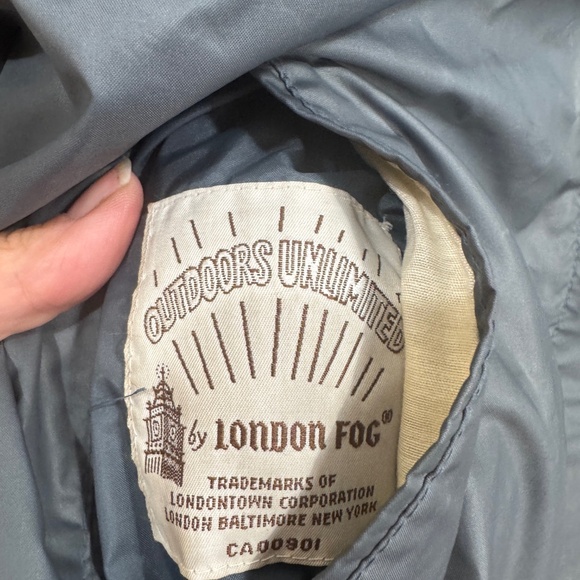 Vintage London Fog Rain Jacket Womens Size 14 Gray Hooded Waterproof - Picture 8 of 8